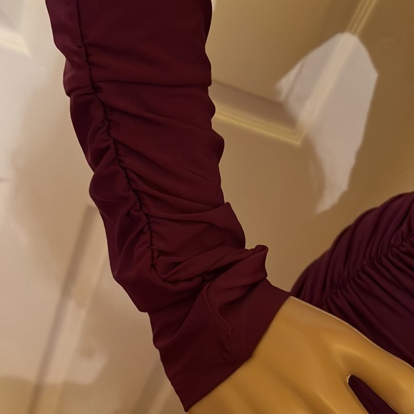 Lola and Sophie long sleeved plum top plunge neckline . Fitted waist/hips sz M - Picture 4 of 5